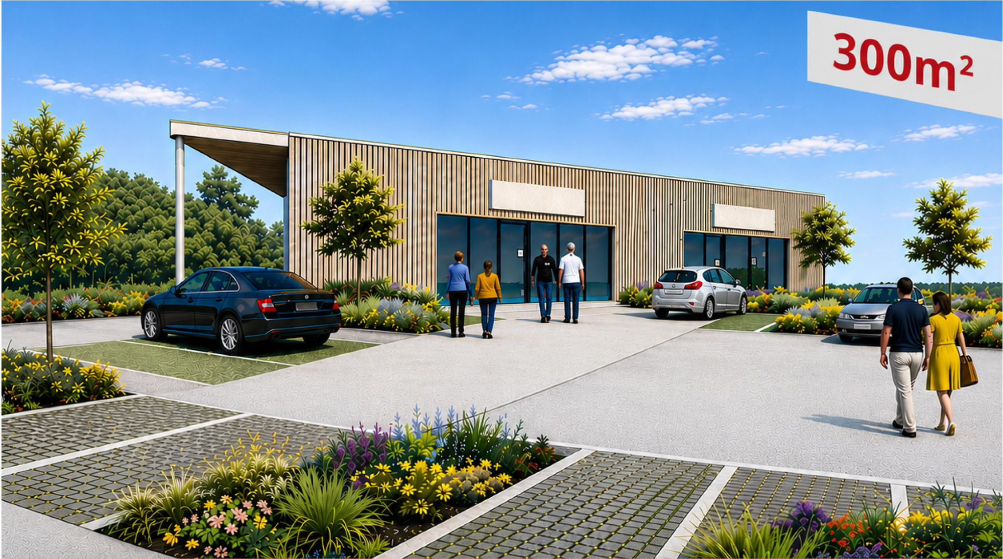 À louer Bâtiment professionnel neuf de 300 m2 Pont-l’Abbé (Rond-point de Kermaria)