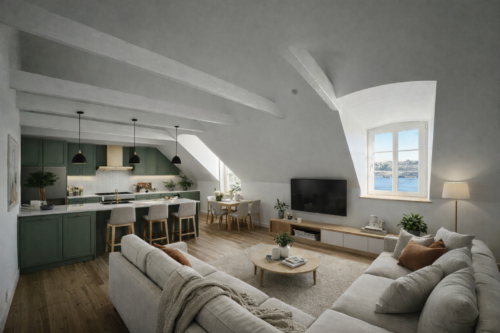 T2 rénové sur le port d’Audierne